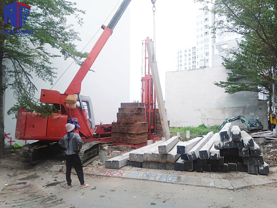 Khởi công xây dựng nhà phố 5 tầng nhà anh Tiến ở Quận 12