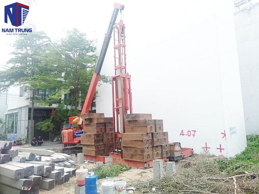 Khởi công xây dựng nhà phố 5 tầng nhà anh Tiến ở Quận 12