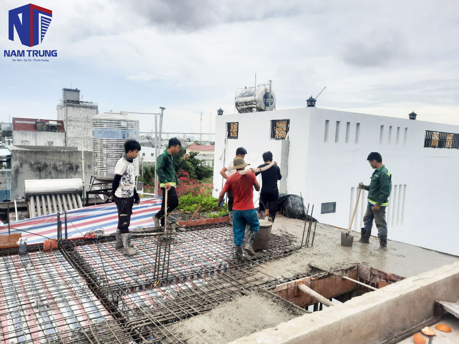 Xây nhà phố 3 tầng nhà anh Tường ở Nhà Bè