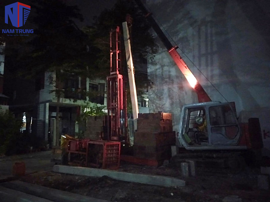 Khởi công xây dựng nhà phố 5 tầng nhà anh Tiến ở Quận 12