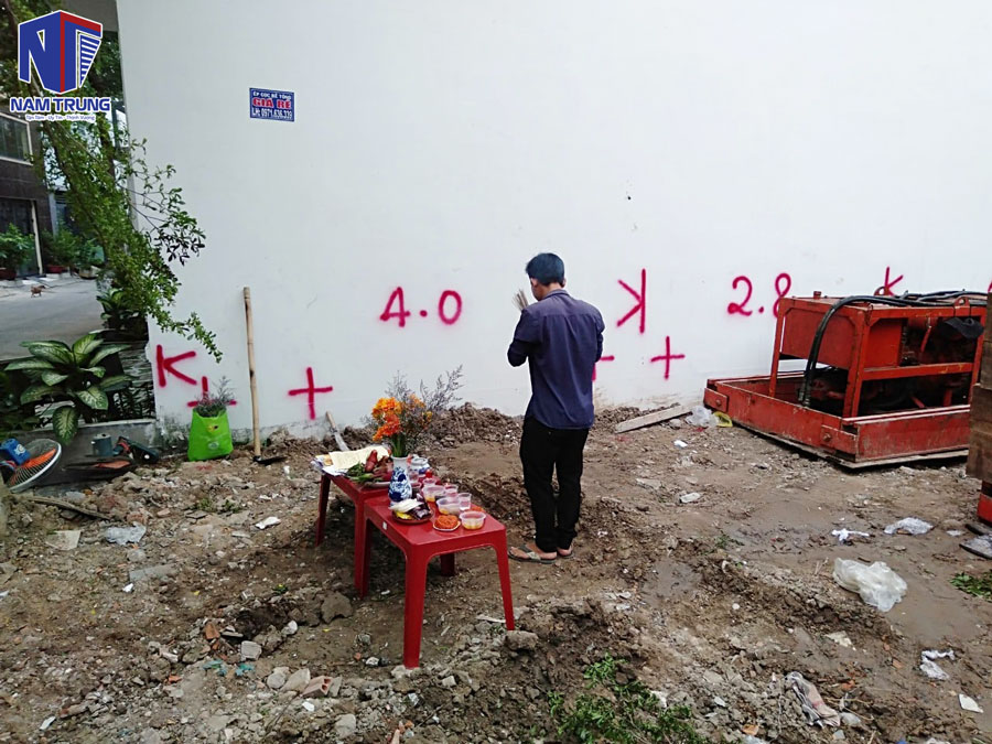 Khởi công xây dựng nhà phố 5 tầng nhà anh Tiến ở Quận 12