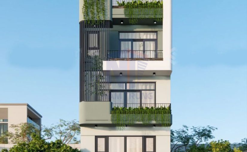 Mẫu thiết kế nhà phố 1 trệt 3 lầu sân thượng nhà anh Nam ở Quận 3