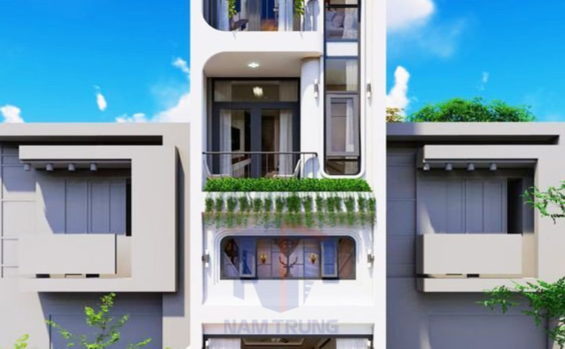 Mẫu thiết kế nhà phố 1 trệt 3 lầu sân thượng nhà anh Tuấn ở Quận 5