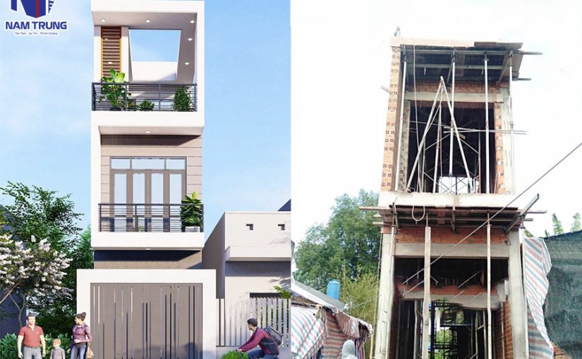 [ Đang thi công] Xây dựng nhà phố 3 tầng nhà chị Liễu ở Huyện Hóc Môn
