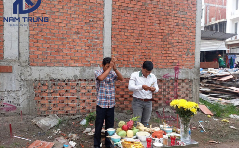 Khởi công xây dựng nhà 4 tầng nhà anh Hào Quận Bình Tân