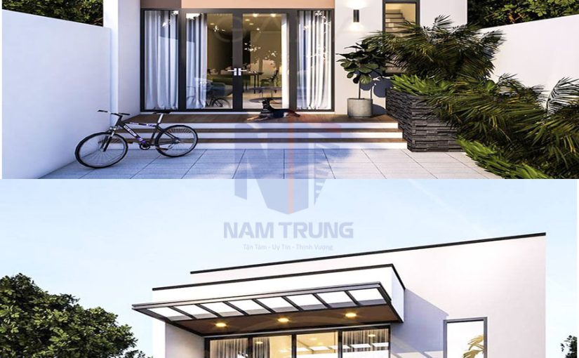 Mẫu thiết kế nhà 1 trệt 1 lửng nhà chị Huệ Huyện Hóc Môn