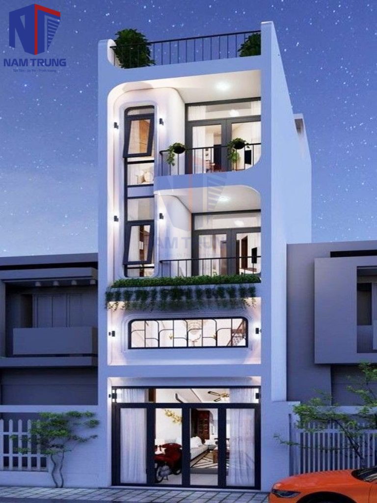 Mẫu thiết kế nhà phố 1 trệt 3 lầu tum sân thượng nhà chú Phúc Quận 3