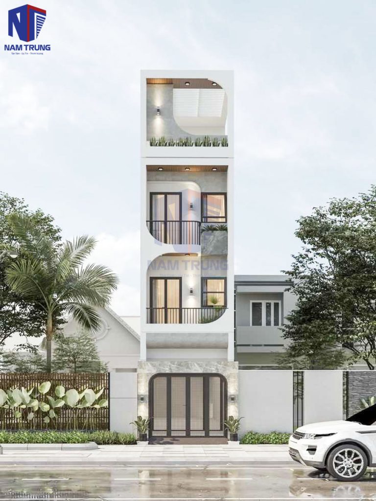 Mẫu thiết kế nhà phố 3 tầng tum sân thượng nhà anh Vinh Quận 8