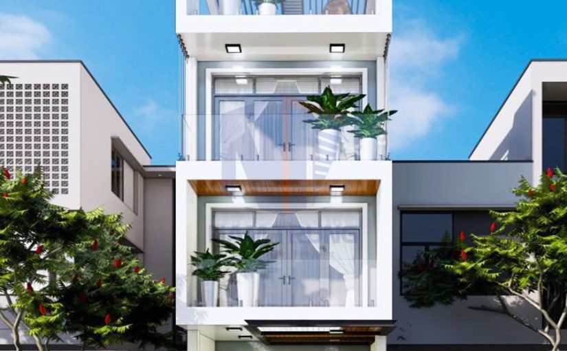 Mẫu thiết kế nhà phố 3 tầng tum sân thượng nhà chị Thoa ở Quận 2