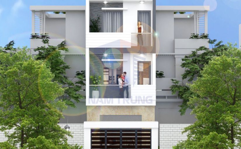 Mẫu thiết kế nhà phố 4 tầng sân thượng nhà anh Linh Quận 1