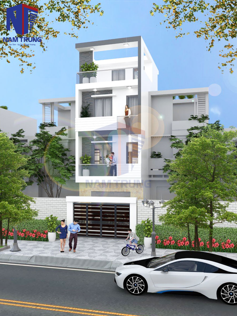 Mẫu thiết kế nhà phố 4 tầng sân thượng nhà anh Linh Quận 1