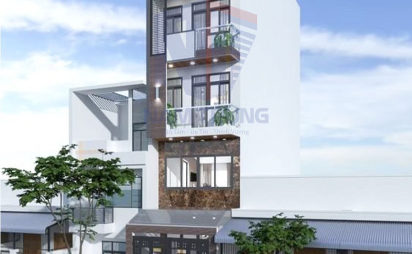 Mẫu thiết kế nhà phố 4 tầng tum sân thượng nhà anh Quân Quận 4