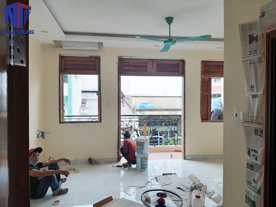 Thi công sửa nhà nâng tầng nhà anh Khoa