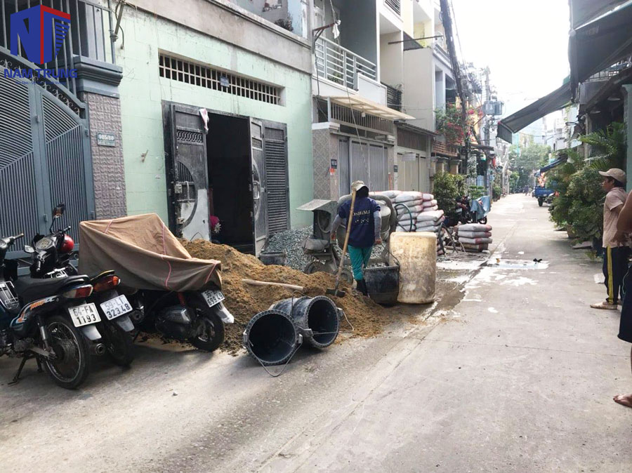 Thi công sửa nhà nâng tầng nhà anh Khoa