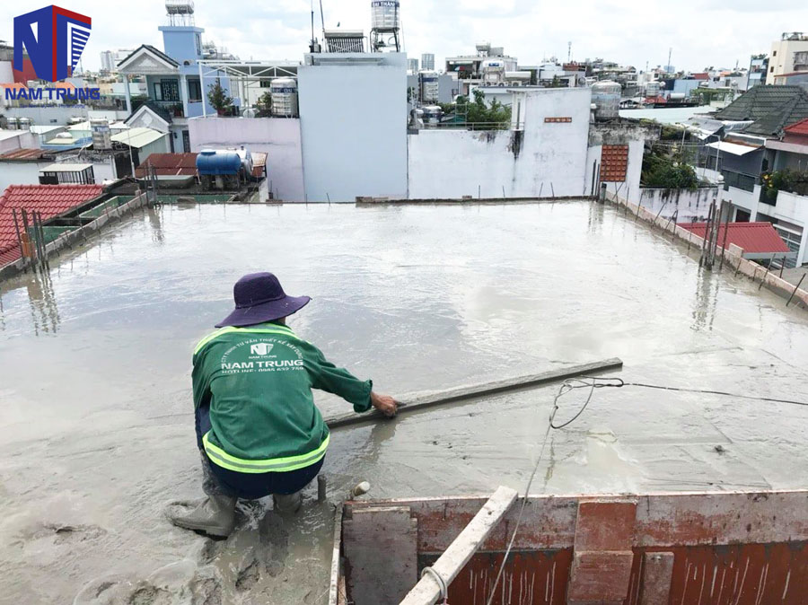 Thi công sửa nhà nâng tầng nhà anh Khoa