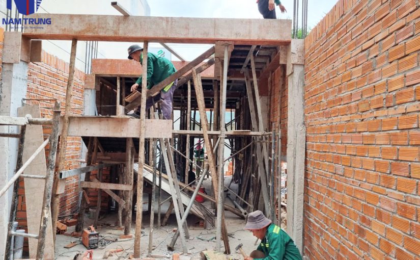 [Đang thi công ]Xây dựng trọn gói nhà phố 4 tầng tum sân thượng nhà Anh Giang Quận Bình Tân