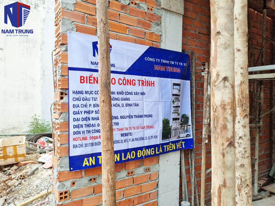 Hình ảnh thi công xây dựng nhà anh Giang Quận Bình Tân