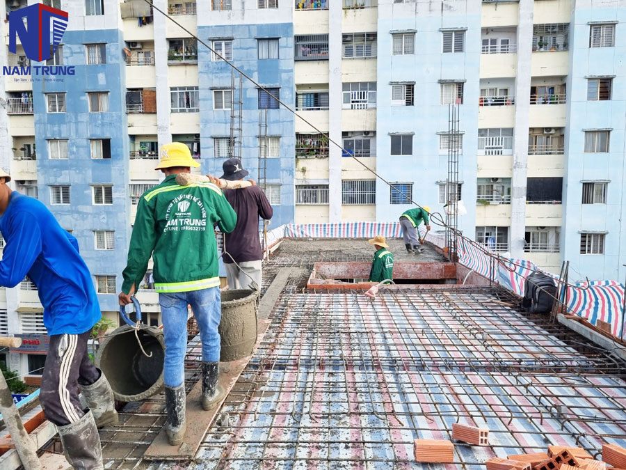 Hình ảnh thi công xây dựng nhà anh Giang Quận Bình Tân