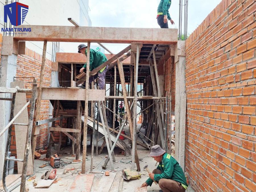 [Đang thi công ]Xây dựng trọn gói nhà phố 4 tầng tum sân thượng nhà Anh Giang Quận Bình Tân