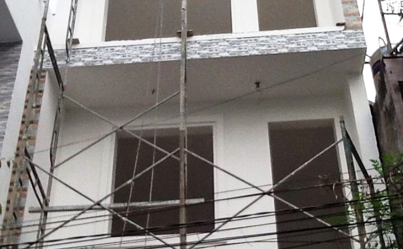 [Đang thi công] Xây nhà phần thô 1 trệt 2 lầu tum nhà chị Trâm Quận 12