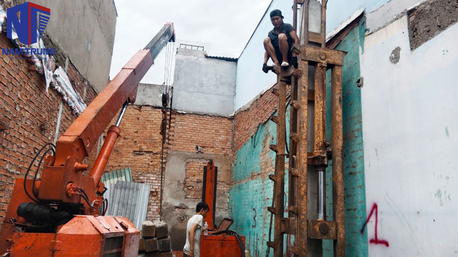 Thi công xây dựng thô nhà anh Đắc ở Huyện Nhà Bè