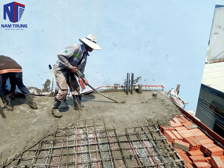 Thi công xây dựng thô nhà anh Đắc ở Huyện Nhà Bè