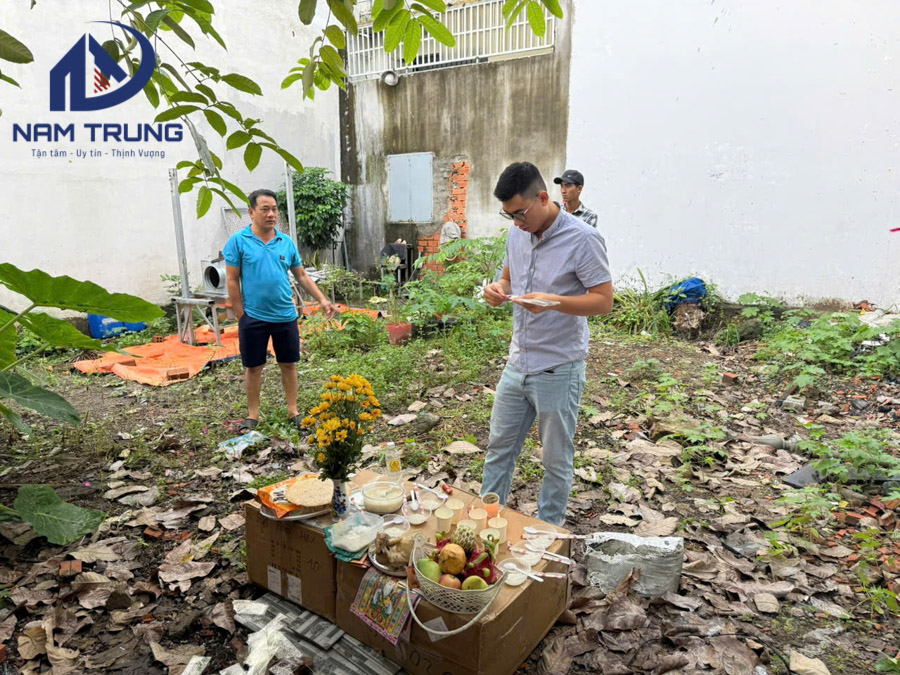 Khởi công xây dựng nhà phố 1 trệt 2 lầu sân thượng 4x12.5m anh Tân Quận Bình Tân