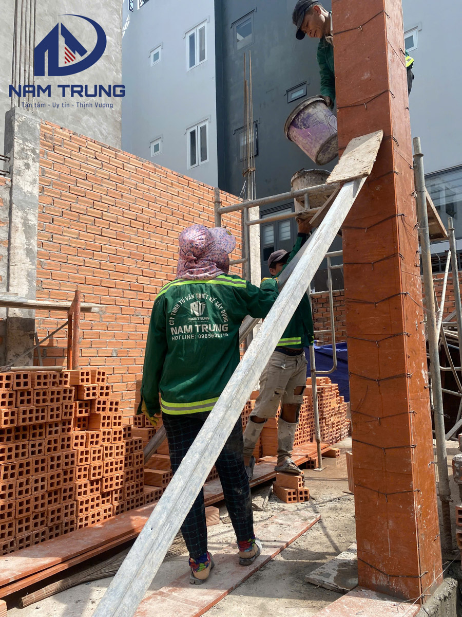 Tiến độ thi công xây dựng nhà phố 1 trệt 2 lầu 4x16m – Nhà chị Thảo tại Quận Bình Tân