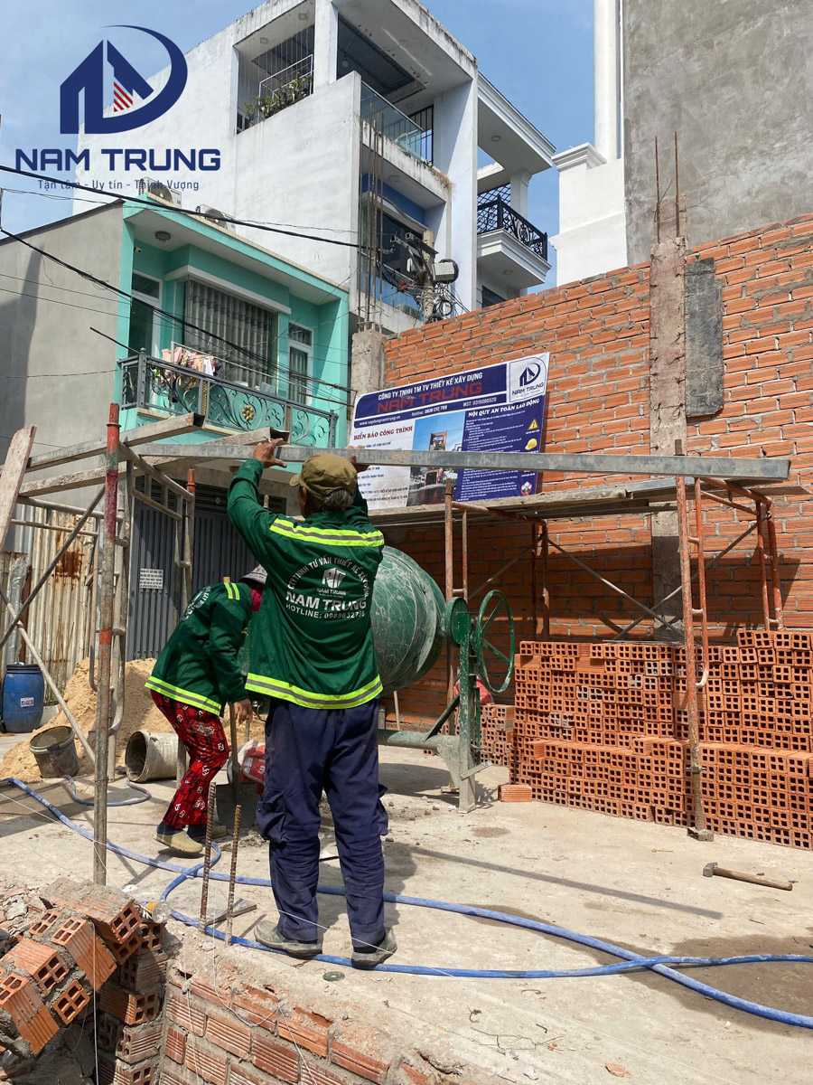 Tiến độ thi công xây dựng nhà phố 1 trệt 2 lầu 4x16m – Nhà chị Thảo tại Quận Bình Tân