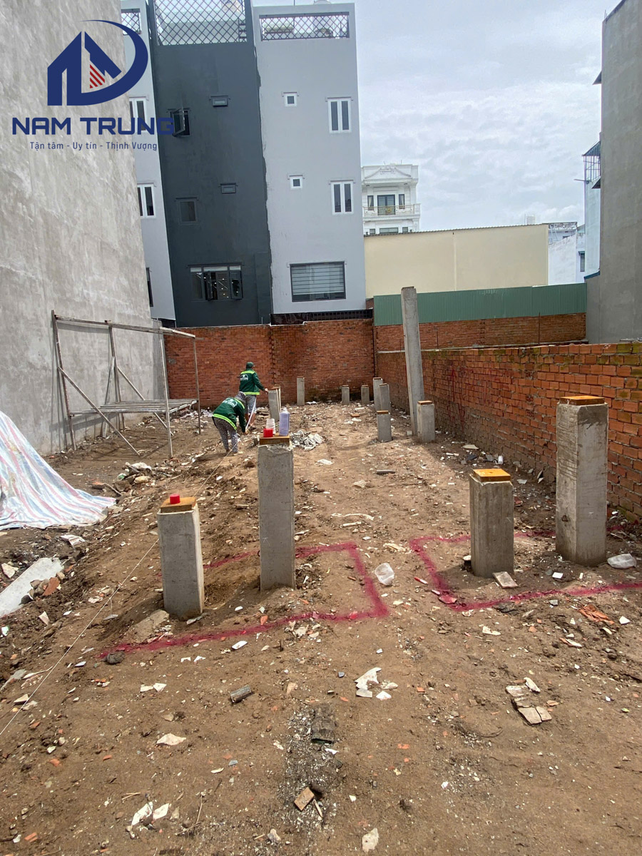 Tiến độ thi công xây dựng nhà phố 1 trệt 2 lầu 4x16m – Nhà chị Thảo tại Quận Bình Tân