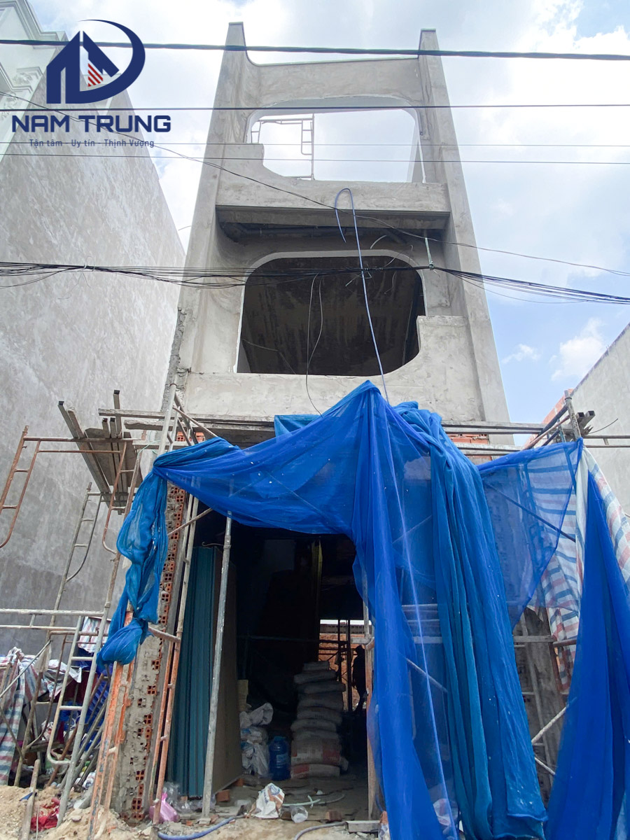 Tiến độ thi công xây dựng nhà phố 1 trệt 2 lầu 4x16m – Nhà chị Thảo tại Quận Bình Tân