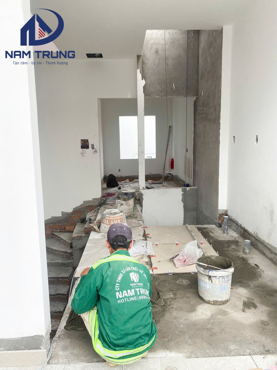 Hình ảnh thi công hoàn thiện công trình nhà chị Thảo