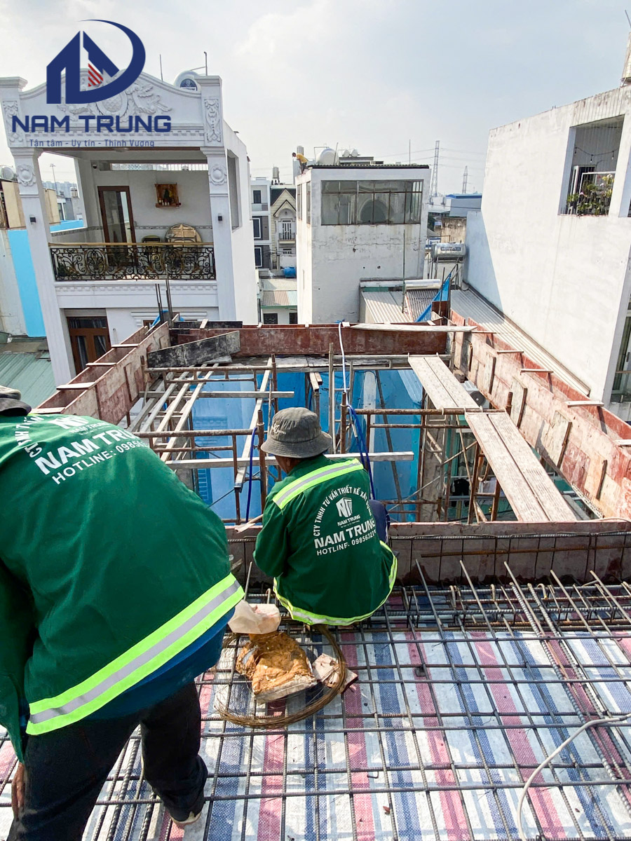 Tiến độ thi công xây dựng nhà phố 1 trệt 2 lầu 4x16m – Nhà chị Thảo tại Quận Bình Tân