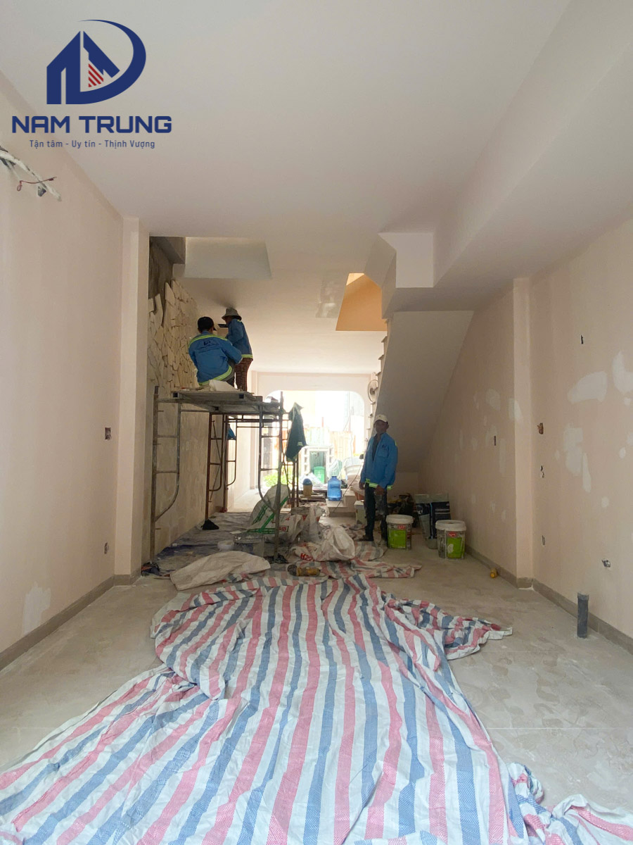Hình ảnh thi công hoàn thiện công trình nhà chị Thảo