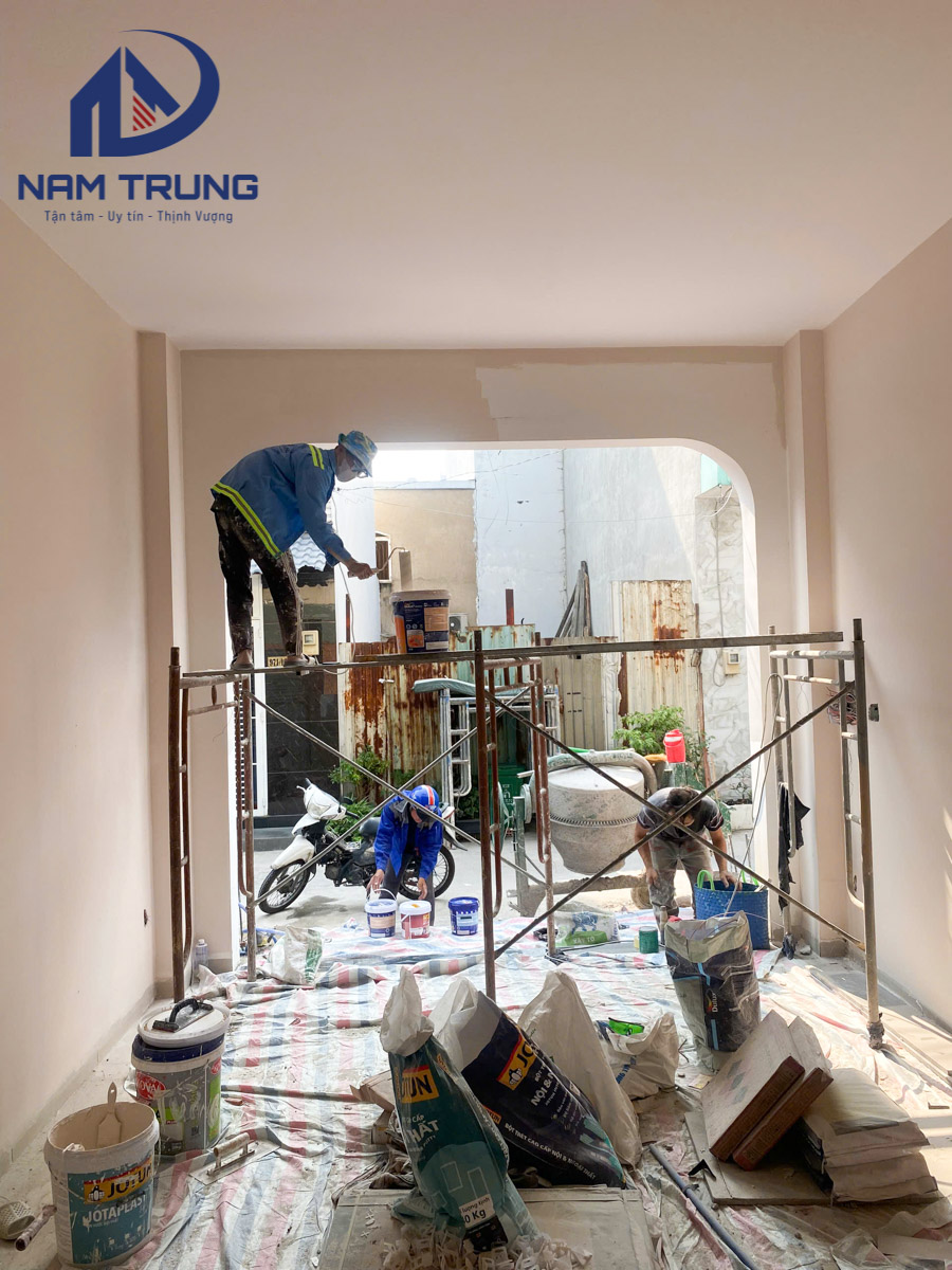 Hình ảnh thi công hoàn thiện công trình nhà chị Thảo