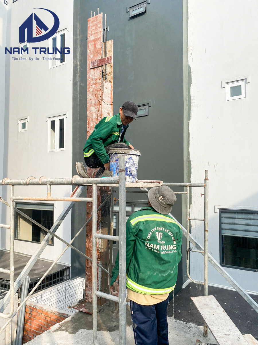 Tiến độ thi công xây dựng nhà phố 1 trệt 2 lầu 4x16m – Nhà chị Thảo tại Quận Bình Tân