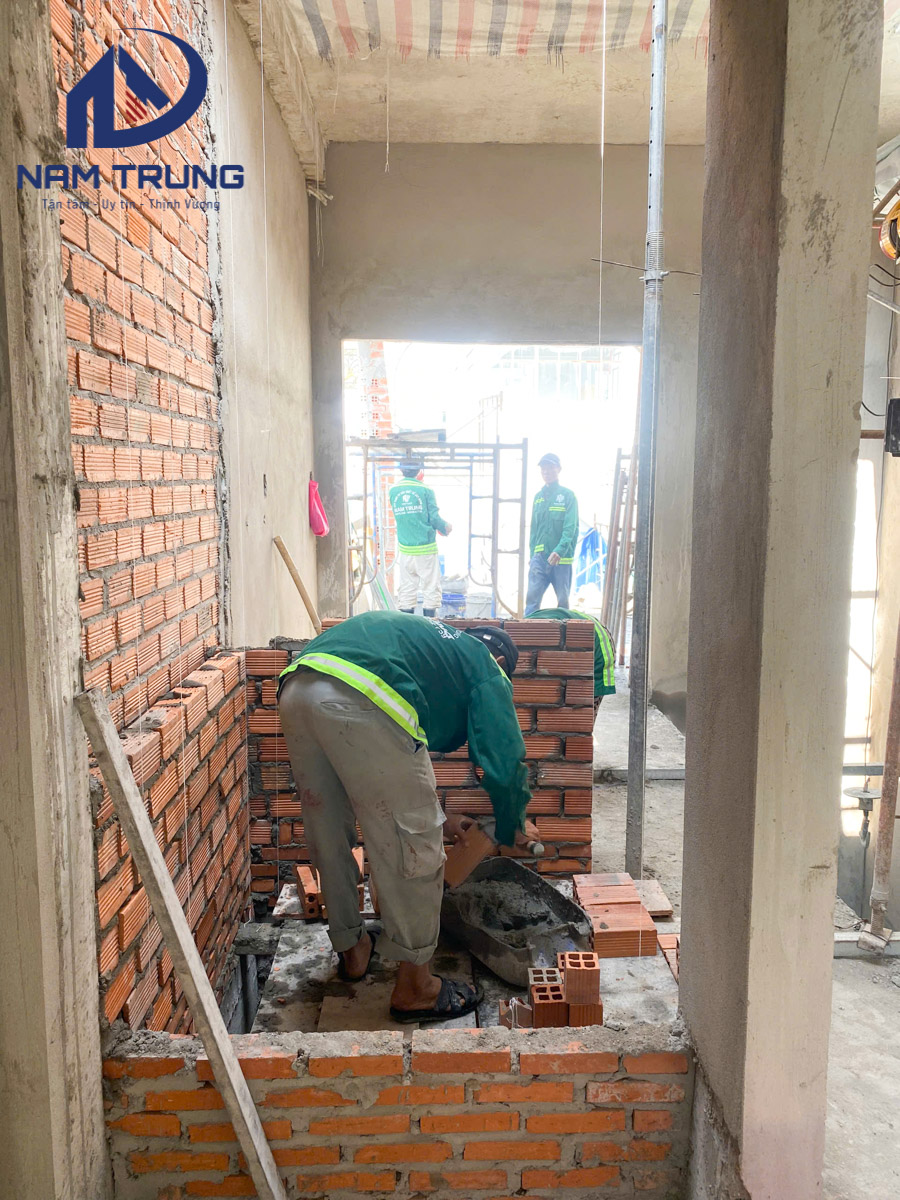 Tiến độ thi công xây dựng nhà phố 1 trệt 2 lầu 4x16m – Nhà chị Thảo tại Quận Bình Tân
