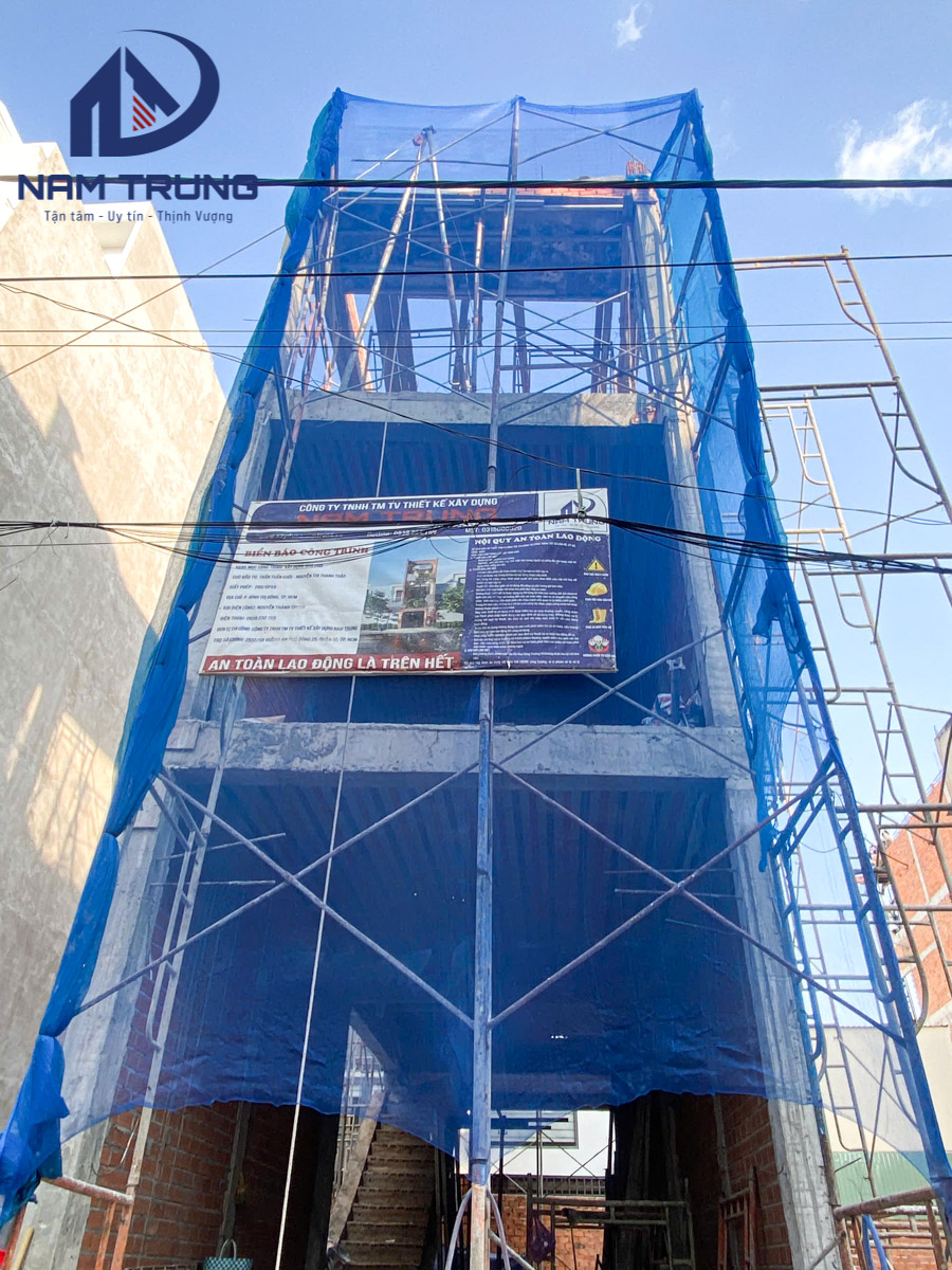 Tiến độ thi công xây dựng nhà phố 1 trệt 2 lầu 4x16m – Nhà chị Thảo tại Quận Bình Tân