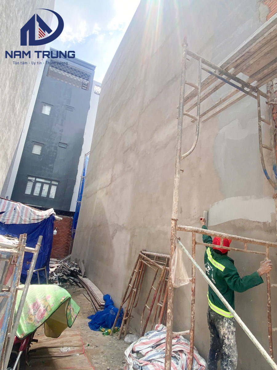 Tiến độ thi công xây dựng nhà phố 1 trệt 2 lầu 4x16m – Nhà chị Thảo tại Quận Bình Tân