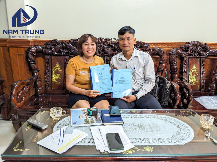 Ký hợp đồng xây dựng trọn gói Biệt thự 2 tầng nhà Chị Chanh ở Phường Thông Tây Hội