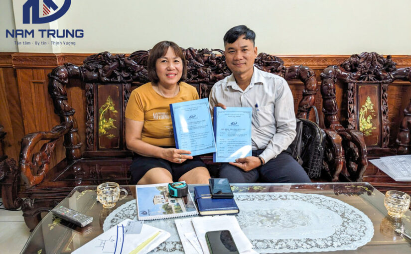 Ký hợp đồng xây dựng biệt thự 2 tầng trọn gói nhà chị Chanh ở Phường Thông Tây Hội