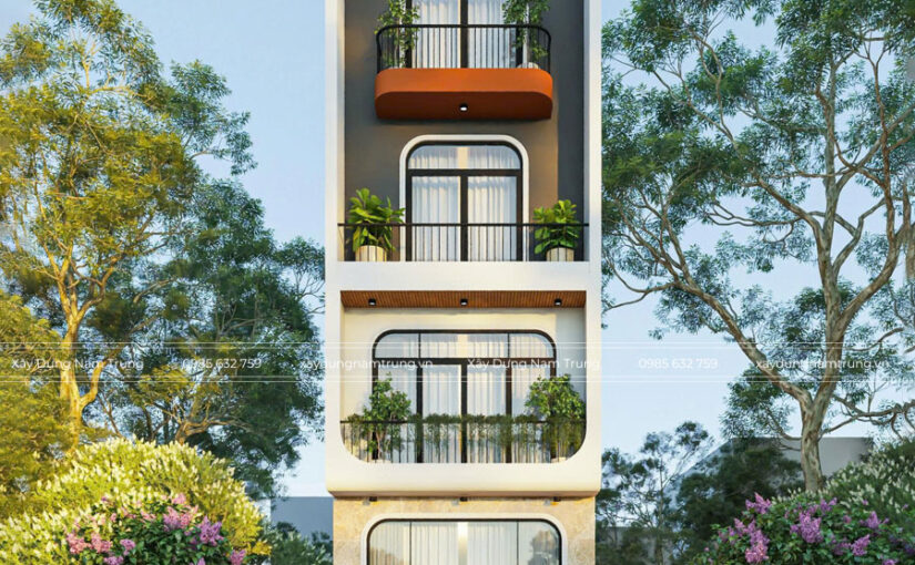 Mẫu nhà phố 4,7 x 22m 1 trệt 1 lửng 3 lầu sân thượng mái BTCT anh Tài ở Bình Thạnh