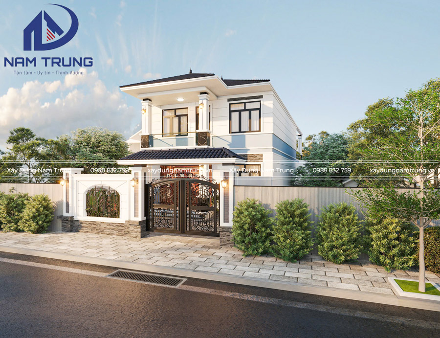Mẫu thiết kế biệt thự 2 tầng hiện đại nhà chị Chanh