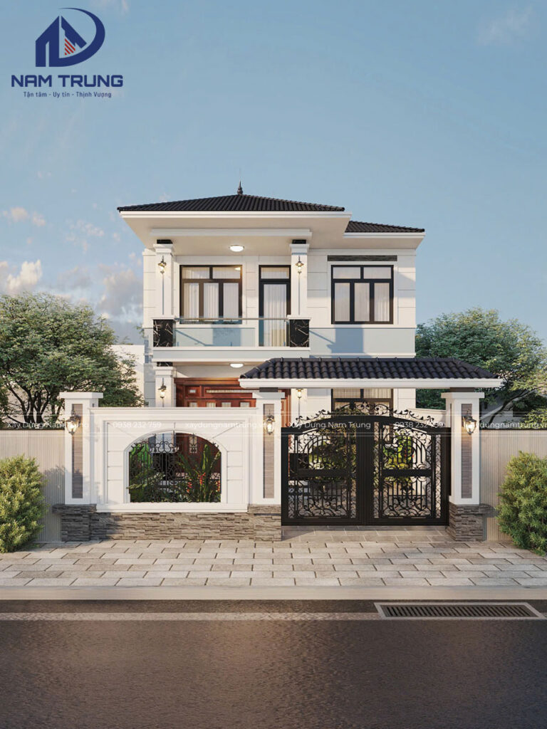 Mẫu thiết kế biệt thự 2 tầng hiện đại nhà chị Chanh