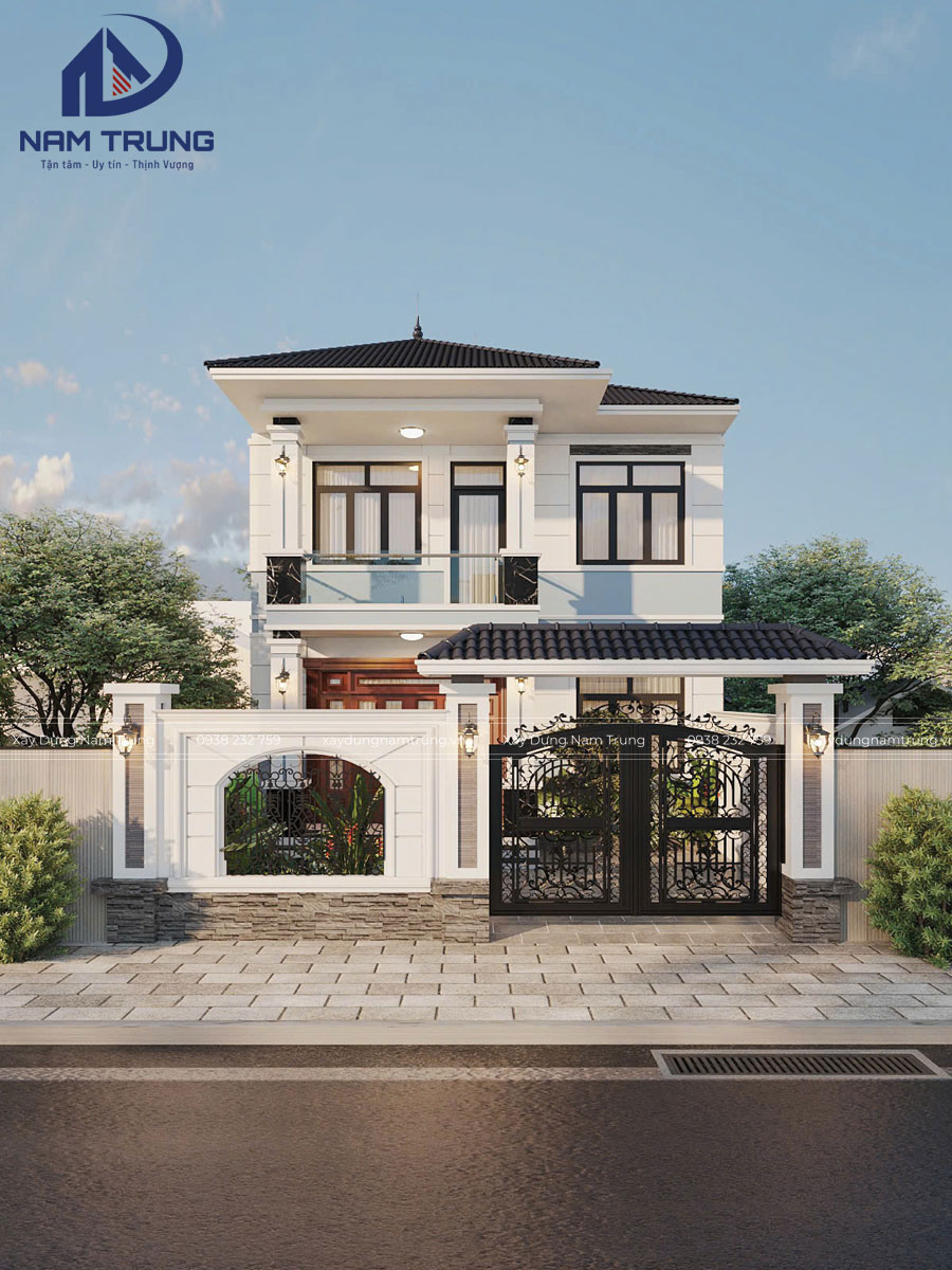 Mẫu thiết kế biệt thự 2 tầng hiện đại nhà chị Chanh