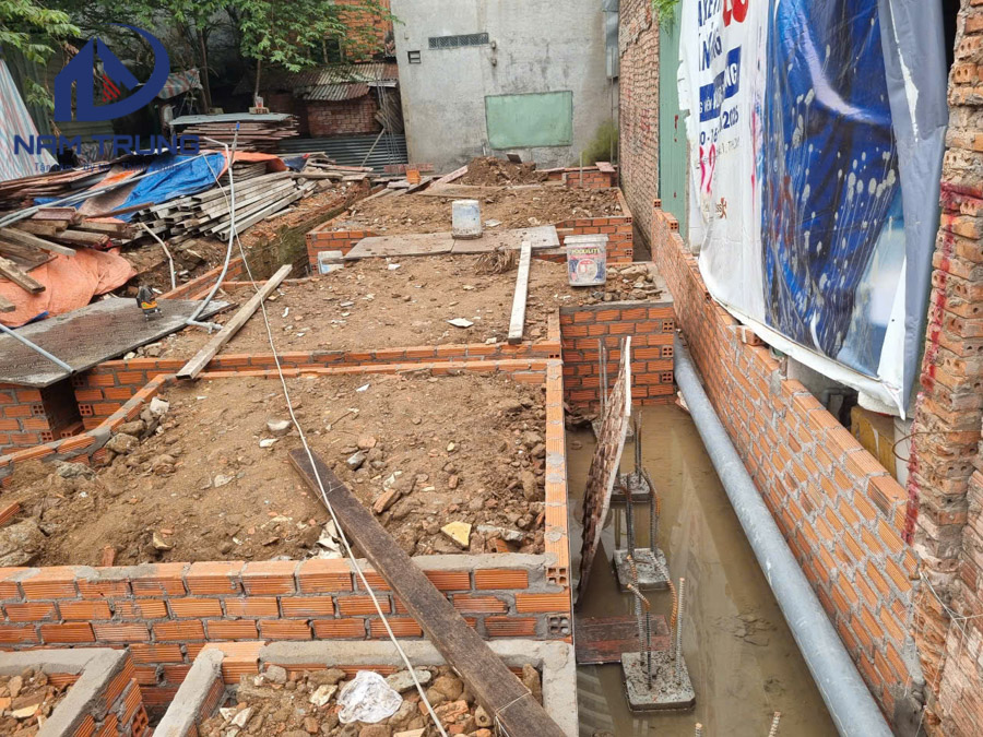 Thi công xây dựng nhà phố 1 trệt 1 lửng 3 lầu sân thượng anh tài ở Bình Thạnh