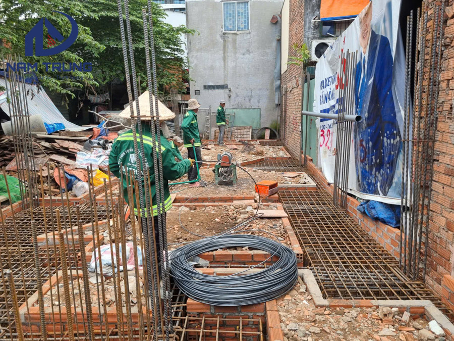 Thi công xây dựng nhà phố 1 trệt 1 lửng 3 lầu sân thượng anh tài ở Bình Thạnh