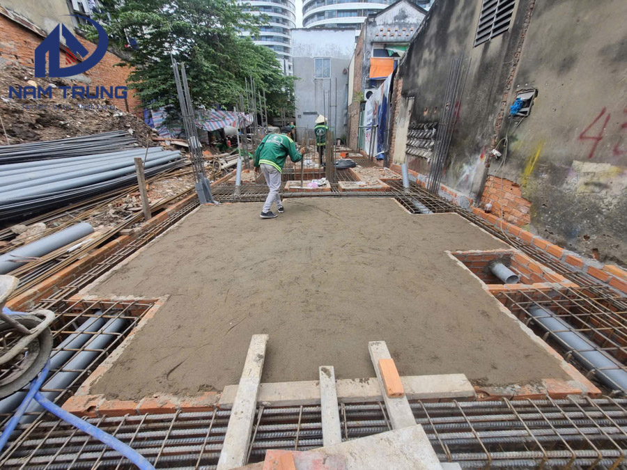 Thi công xây dựng nhà phố 1 trệt 1 lửng 3 lầu sân thượng anh tài ở Bình Thạnh