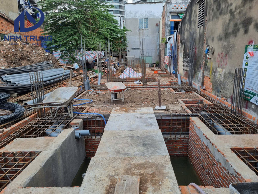 Thi công xây dựng nhà phố 1 trệt 1 lửng 3 lầu sân thượng anh tài ở Bình Thạnh