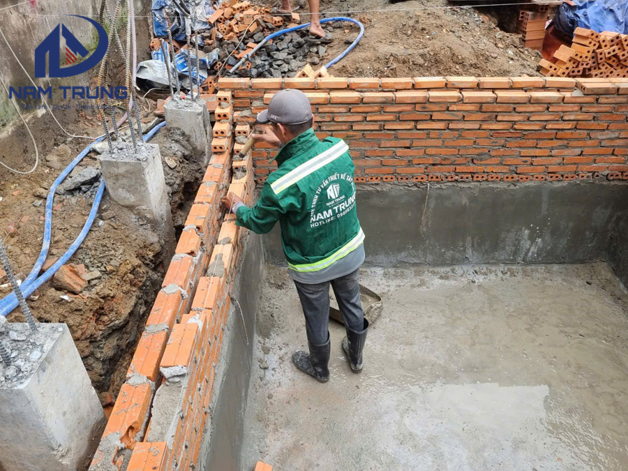 Thi công xây dựng nhà phố 1 trệt 1 lửng 3 lầu sân thượng anh tài ở Bình Thạnh